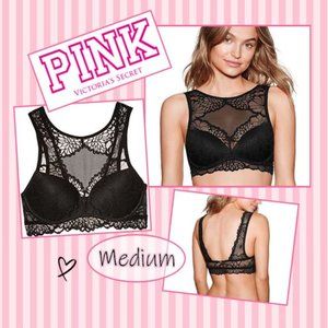 CUTE!!! VS PINK High-Neck Floral Lace Bralette